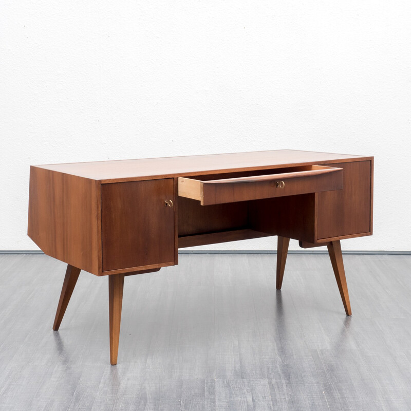 Vintage desk in walnut by Franz Ehrlich for VEB Deutsche Werkstätten Hellerau - 1950s