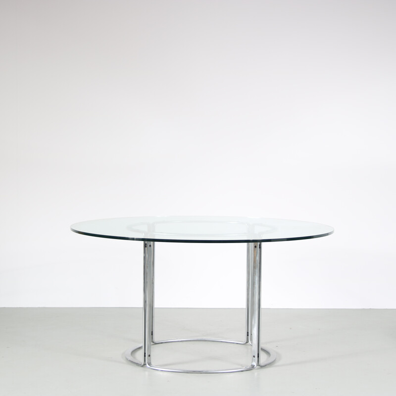 Vintage chromed metal and glass table by Horst Brüning for Kill International, Germany 1960s