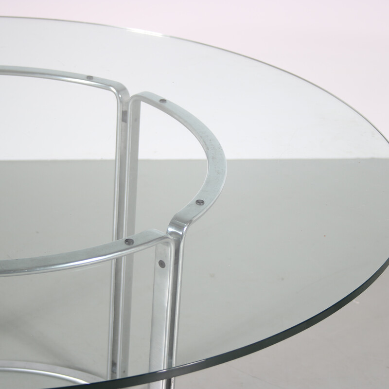 Vintage chromed metal and glass table by Horst Brüning for Kill International, Germany 1960s