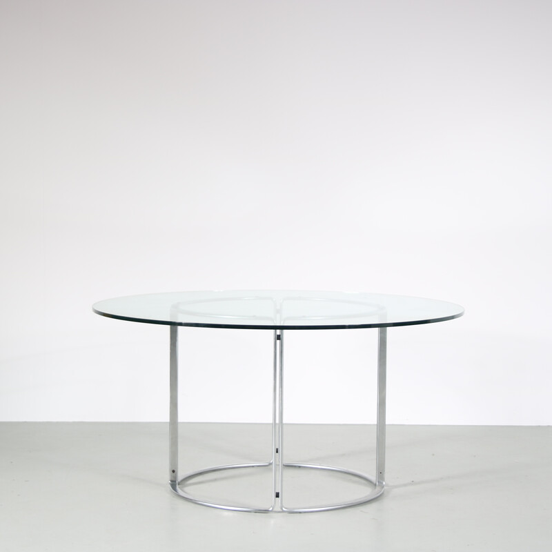 Vintage chromed metal and glass table by Horst Brüning for Kill International, Germany 1960s