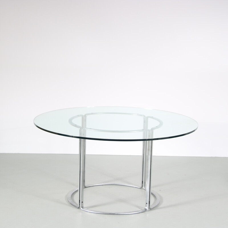 Vintage chromed metal and glass table by Horst Brüning for Kill International, Germany 1960s