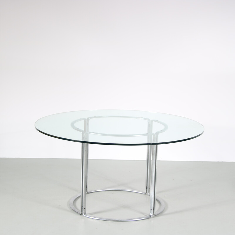 Vintage Tisch aus verchromtem Metall und Glas von Horst Brüning für Kill International, Deutschland 1960er Jahre