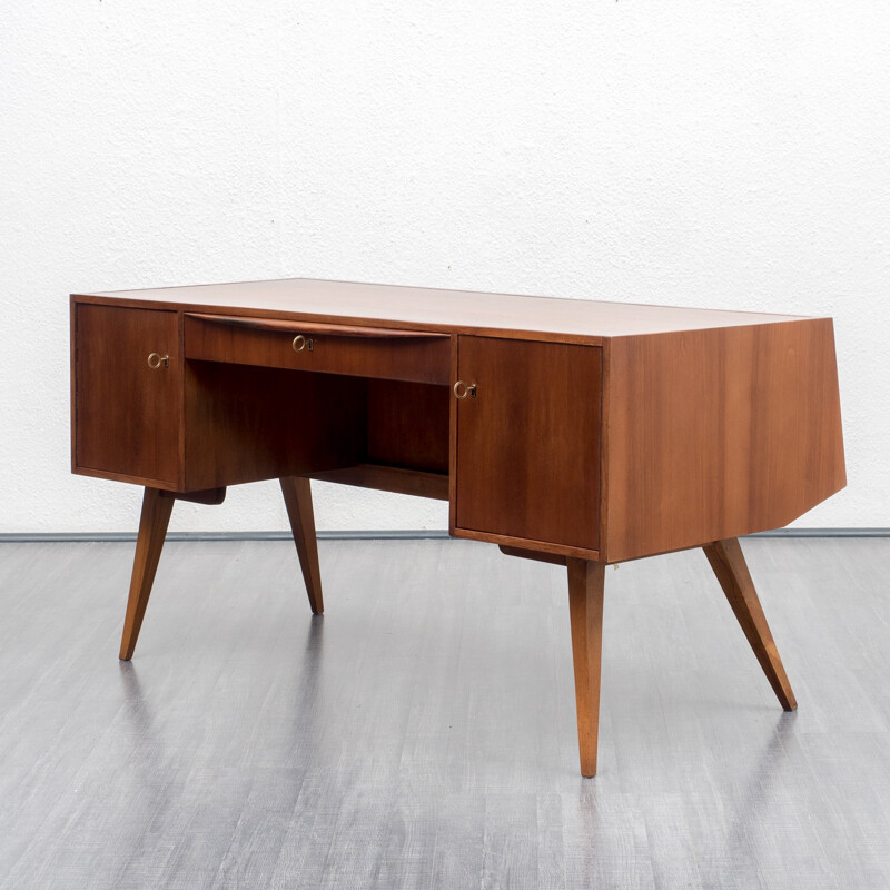 Vintage desk in walnut by Franz Ehrlich for VEB Deutsche Werkstätten Hellerau - 1950s