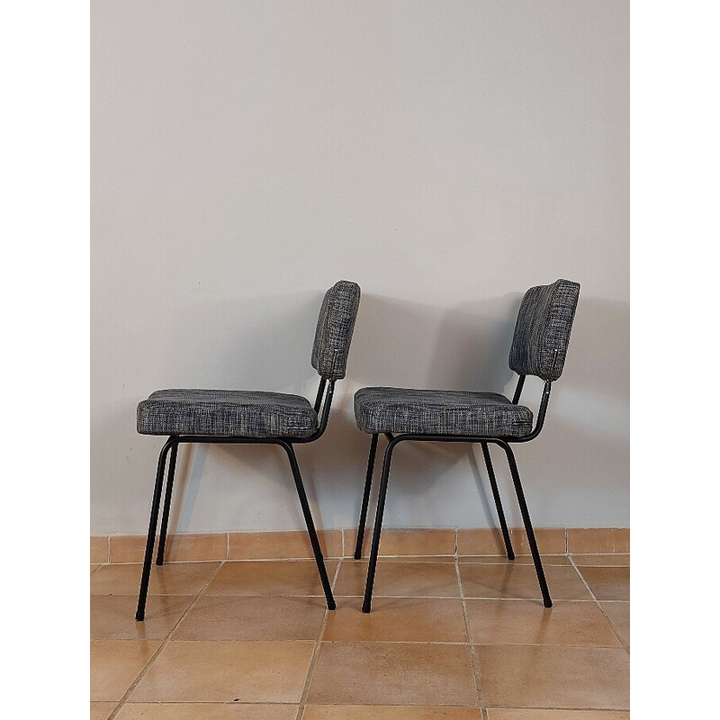 Set of 4 vintage metal chairs by André Simard for Airborne, 1950s-1960s