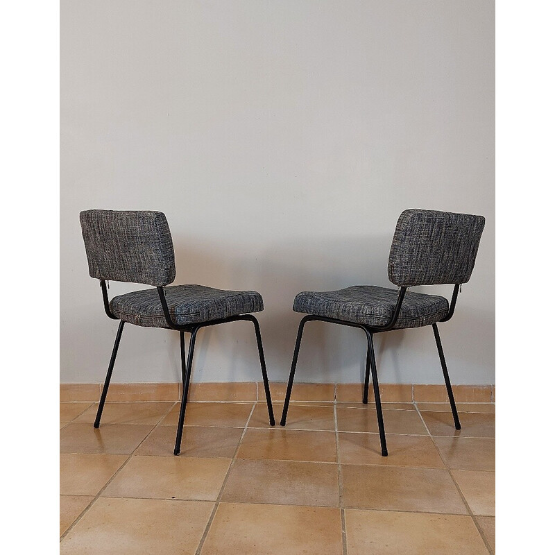 Set of 4 vintage metal chairs by André Simard for Airborne, 1950s-1960s