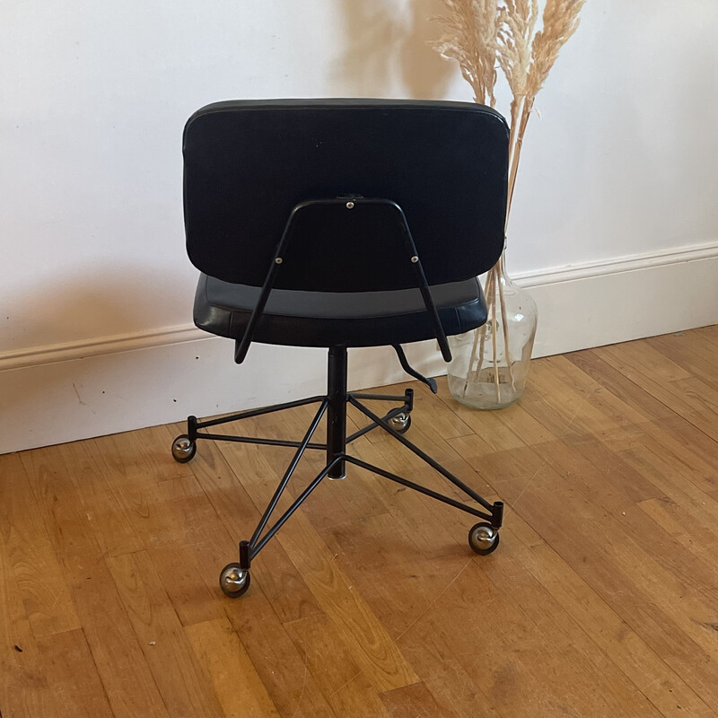 Vintage-Bürosessel Cm 197 aus Metall und Skai von Pierre Paulin für Thonet, 1958