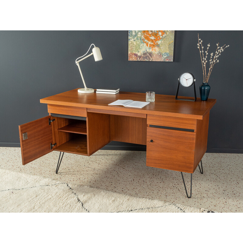 Vintage teak veneer desk, Germany 1960s