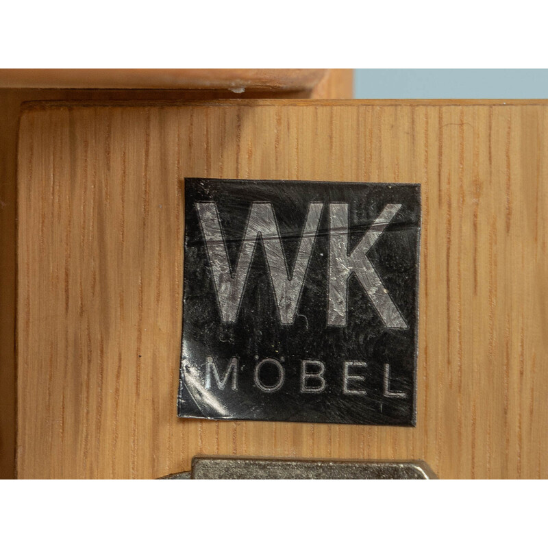 Vintage chest of drawers in oak veneer and steel for Wk Möbel, Germany 1960s