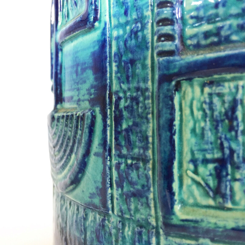Large blue ceramic vase - 1970s