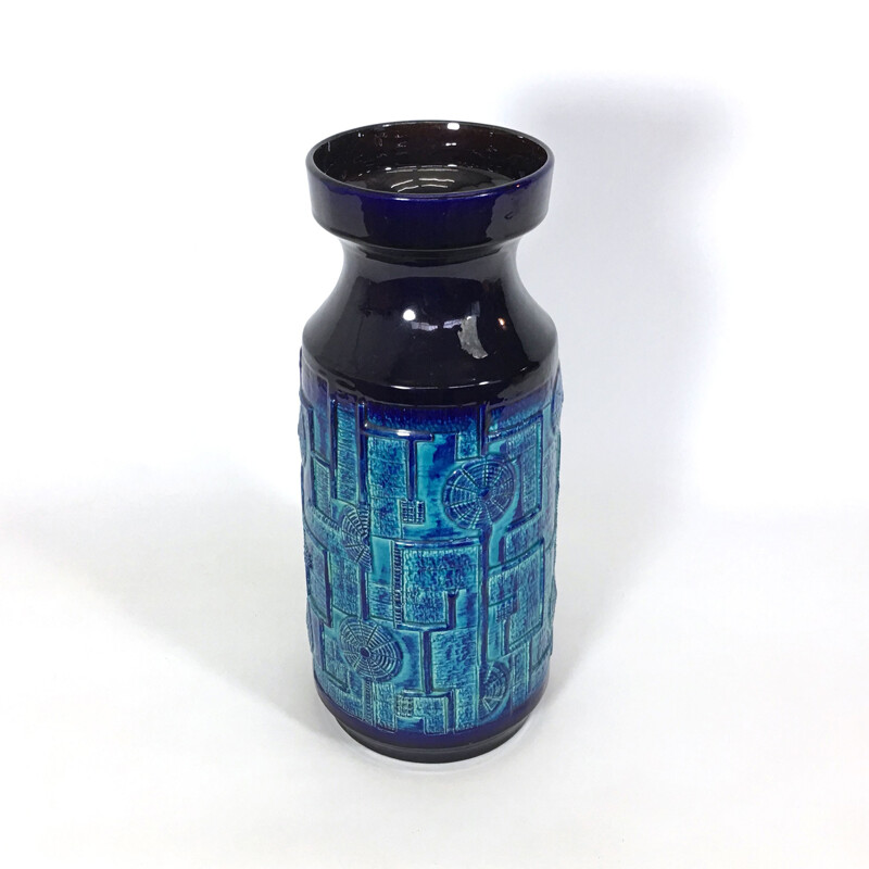 Large blue ceramic vase - 1970s