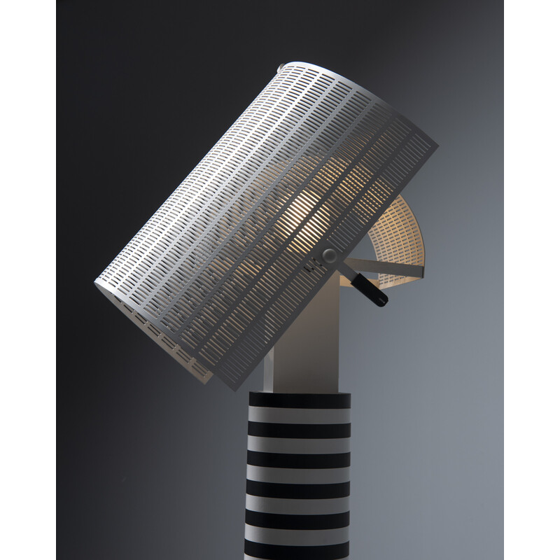 Vintage "Shogun Terra" vloerlamp in metaal en gegoten staal door Mario Botta voor Artemide, Zwitserland 1986