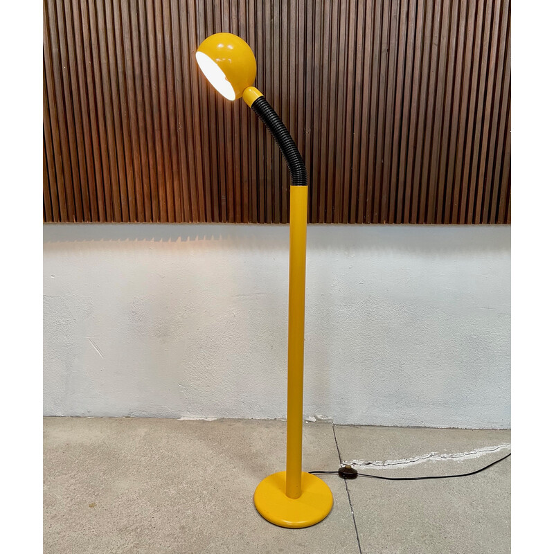 Italienische Vintage-Stehlampe aus Metall mit flexiblem Arm und verstellbarem Lampenschirm, 1960er Jahre