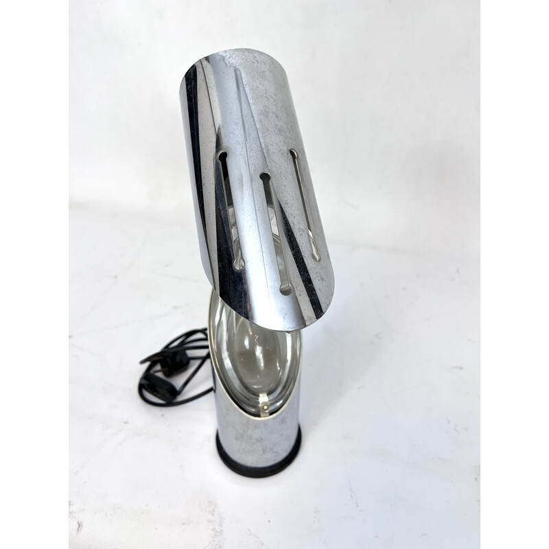 Vintage chrome and glass table lamp by Oscar Torlasco for Stilkronen, Italy 1960s