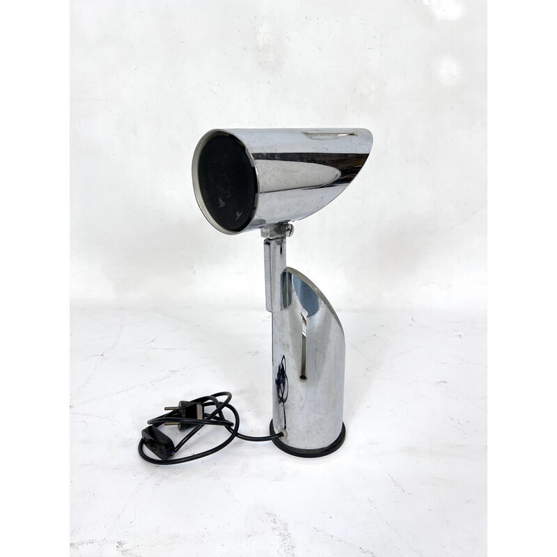 Vintage chrome and glass table lamp by Oscar Torlasco for Stilkronen, Italy 1960s