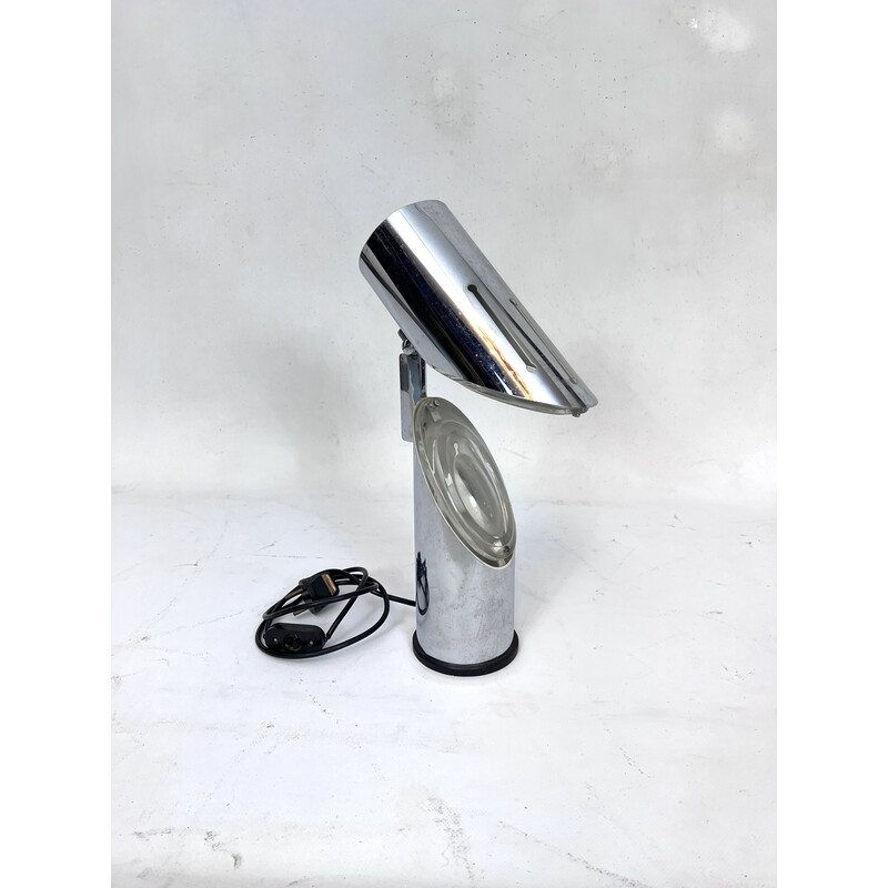 Vintage chrome and glass table lamp by Oscar Torlasco for Stilkronen, Italy 1960s