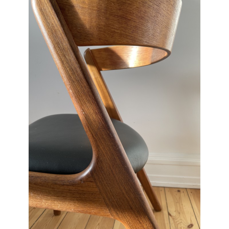 Danish vintage Fire chair T21 in solid teak by Kai Kristiansen