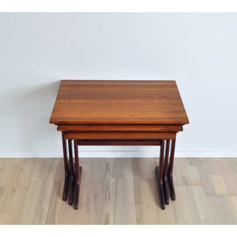 Vintage nesting tables in solid teak, Denmark 1960s