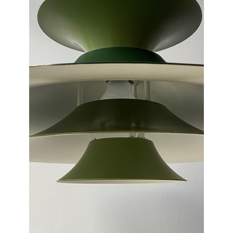 Lámpara colgante verde vintage Radius 1 de Erik Balslev para Fog and Mørup, Dinamarca