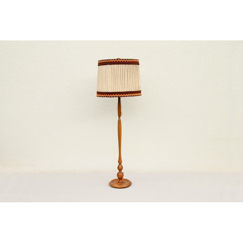 Lámpara de pie de madera vintage de Temde, años 60