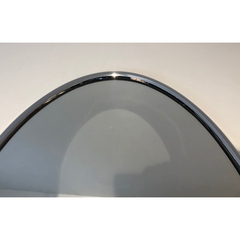 Vintage chrome oval mirror, 1970