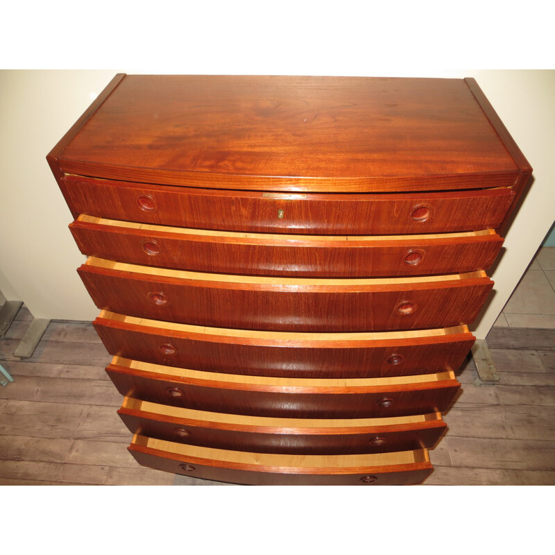 Chest of drawers 7 drawers in teak - 1960s