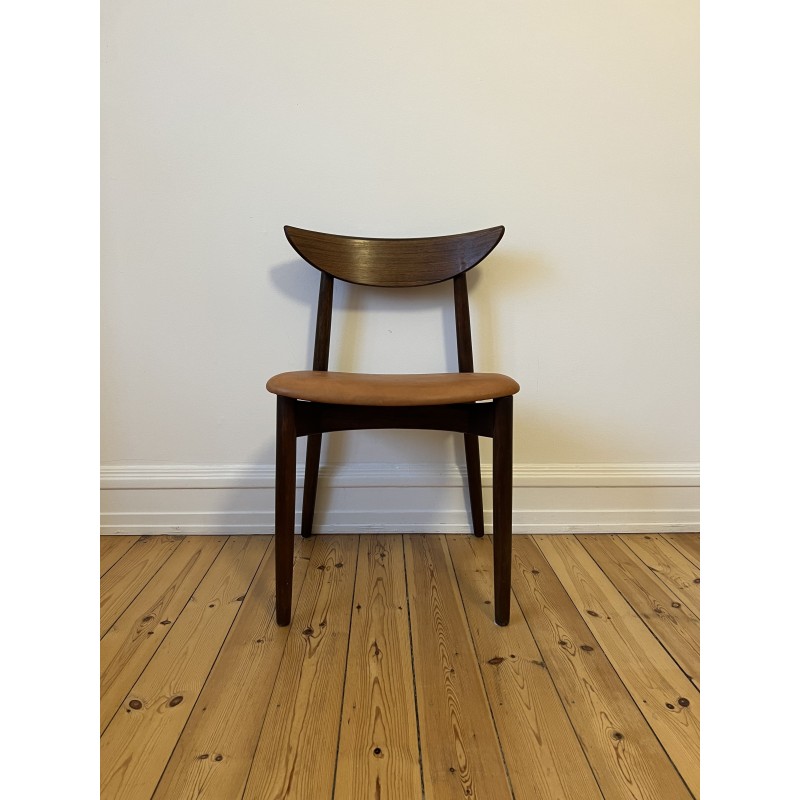 Vintage 59 stoel in rozenhout en leer van Harry Ostergaard, Denemarken