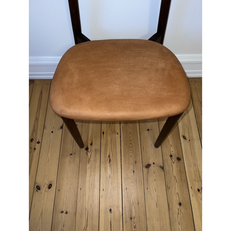 Vintage 59 stoel in rozenhout en leer van Harry Ostergaard, Denemarken