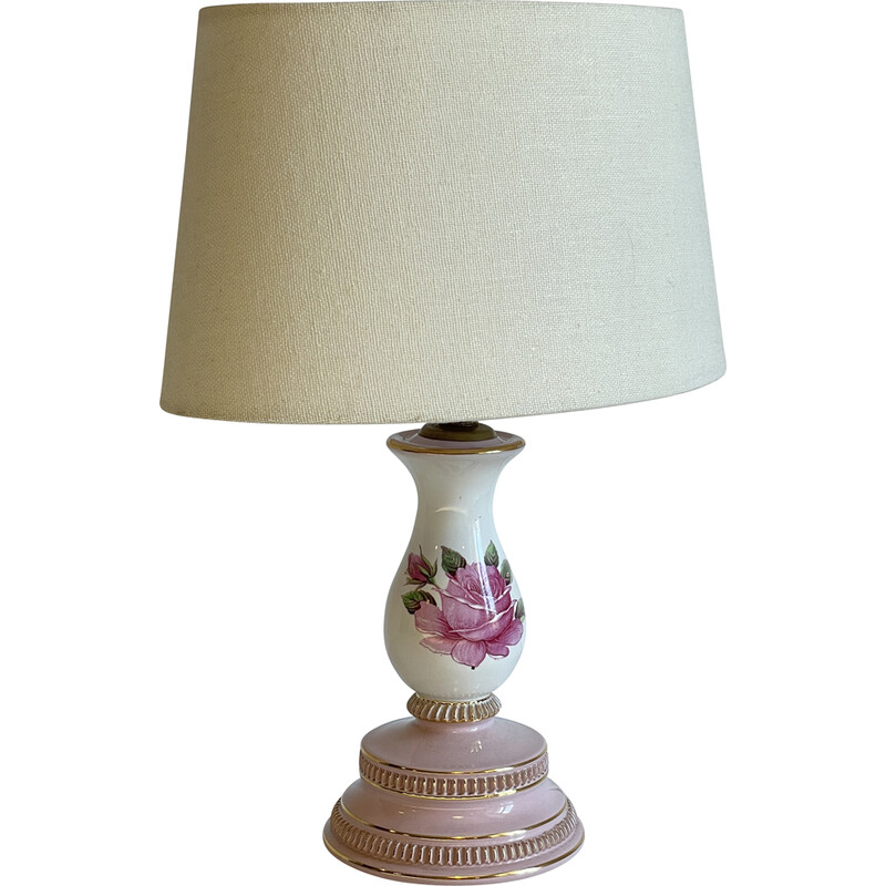 Lampe vintage en céramique - tissu