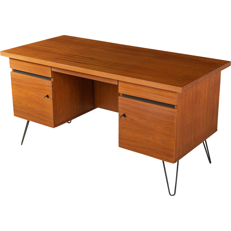 Vintage teak veneer desk, Germany 1960s