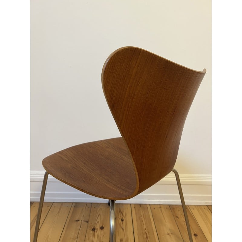 Vintage teak 7 chair by Arne Jacobsen for Fritz Hansen, Denmark 1955s