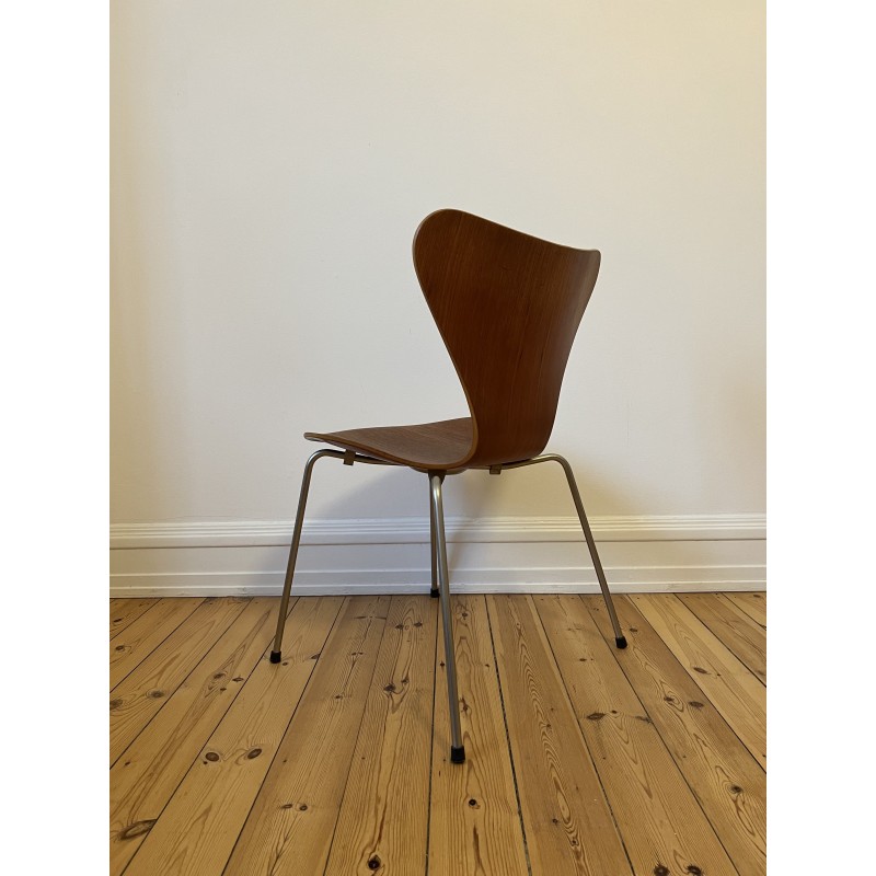 Cadeira de teca Vintage 7 de Arne Jacobsen para Fritz Hansen, Dinamarca 1955s