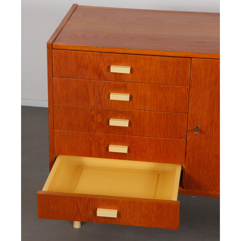 Vintage wooden chest of 5 drawers for Zapadoslovenske Nabytkarske Zavody, Czechoslovakia 1963s