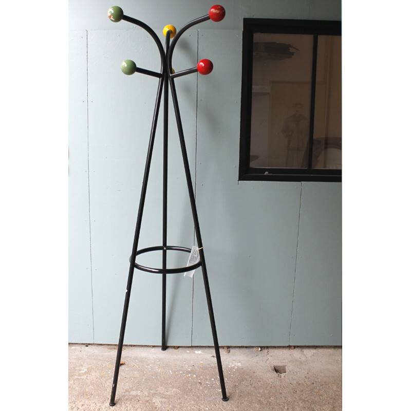 Coat rack with multicolor balls - 1960s