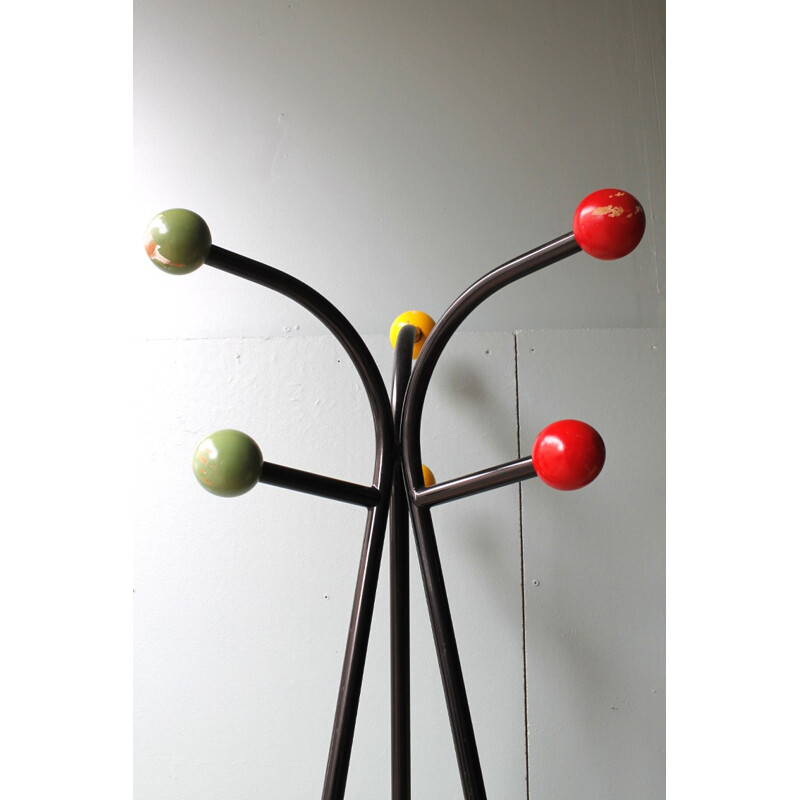 Coat rack with multicolor balls - 1960s