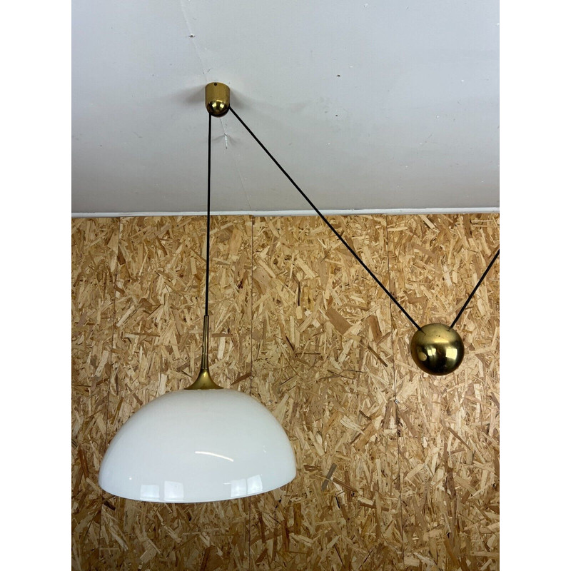 Vintage brass pendant lamp by Florian Schulz, 1960-1970s