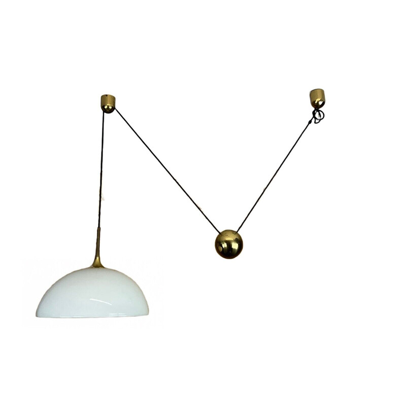 Vintage brass pendant lamp by Florian Schulz, 1960-1970s