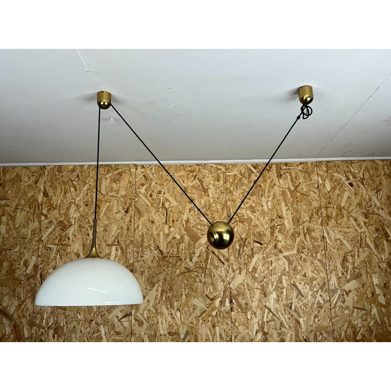 Vintage brass pendant lamp by Florian Schulz, 1960-1970s