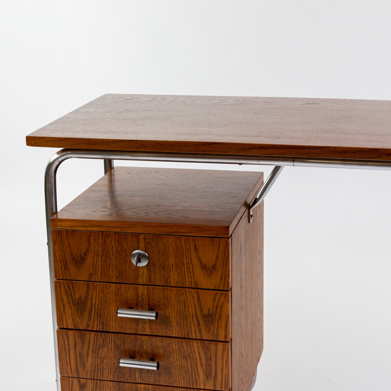 Vintage oakwood Bauhaus desk, 1935