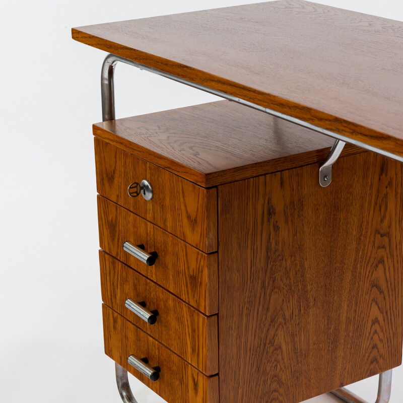 Vintage oakwood Bauhaus desk, 1935