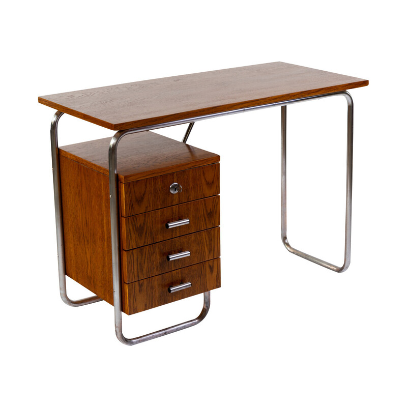 Vintage oakwood Bauhaus desk, 1935