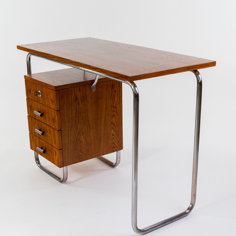 Vintage oakwood Bauhaus desk, 1935