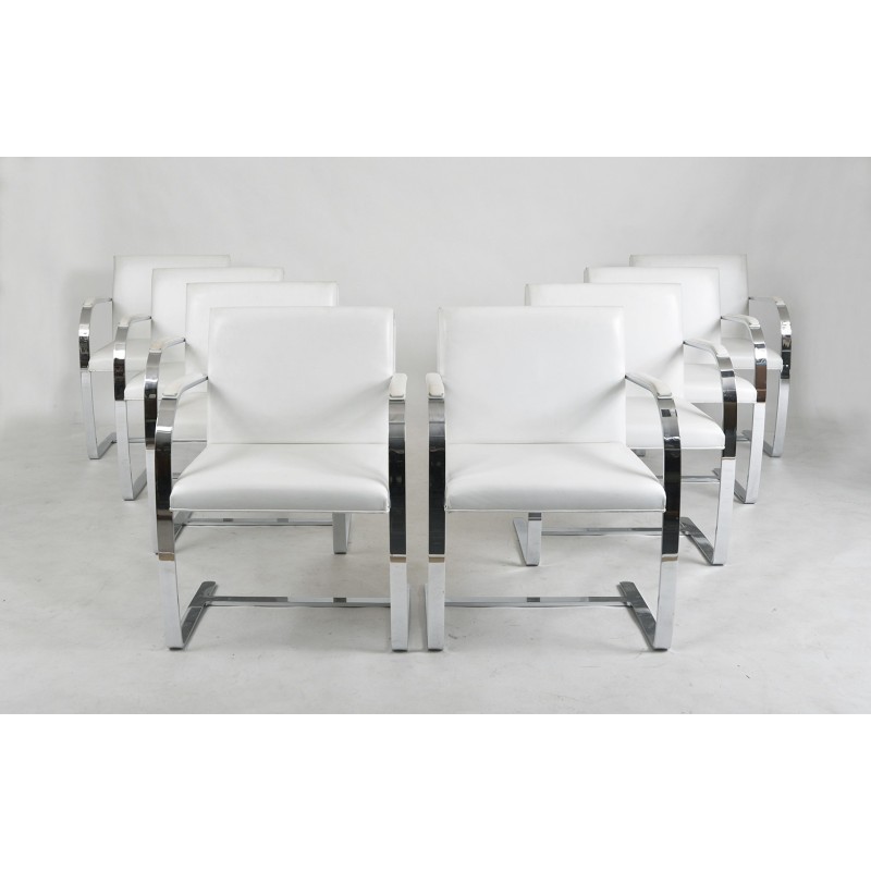 Set of 8 vintage Brno cantilever dining chairs by Mies van der Rohe for Knoll