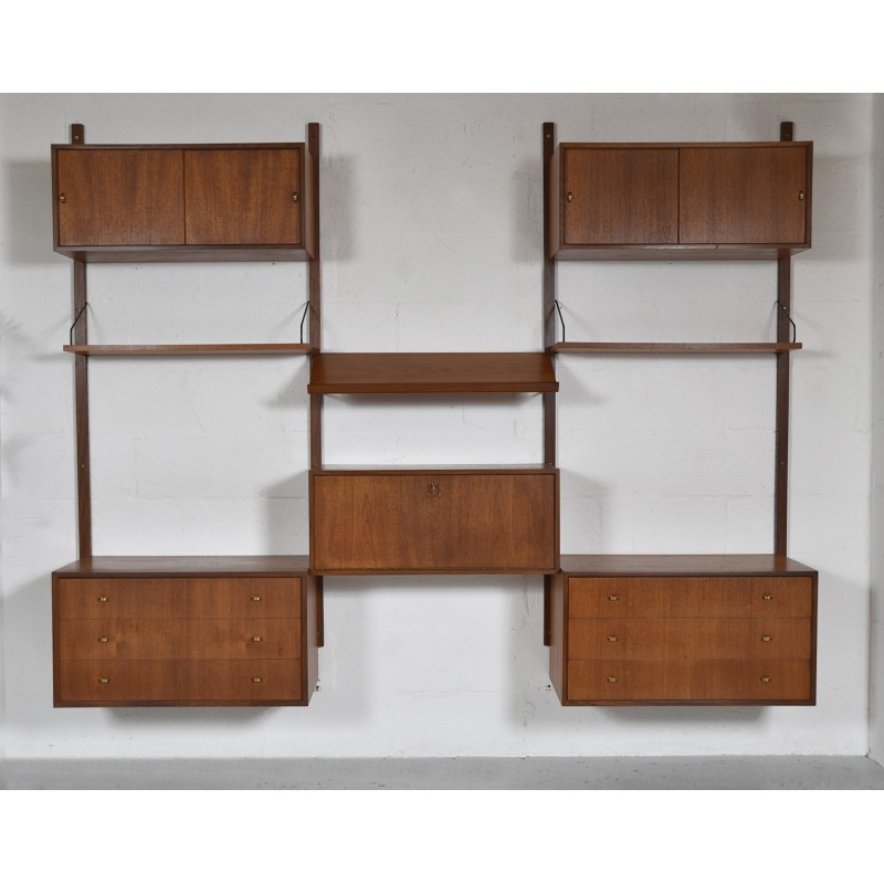 Vintage Danish teak modular Royal system shelving by Poul Cadovius, 1950s