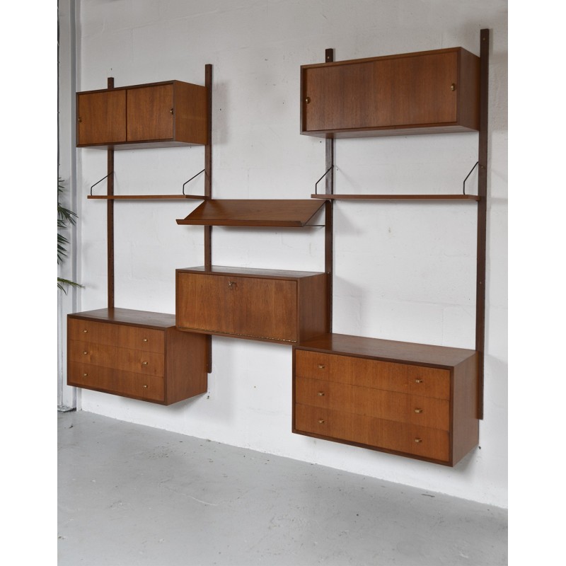 Vintage Danish teak modular Royal system shelving by Poul Cadovius, 1950s