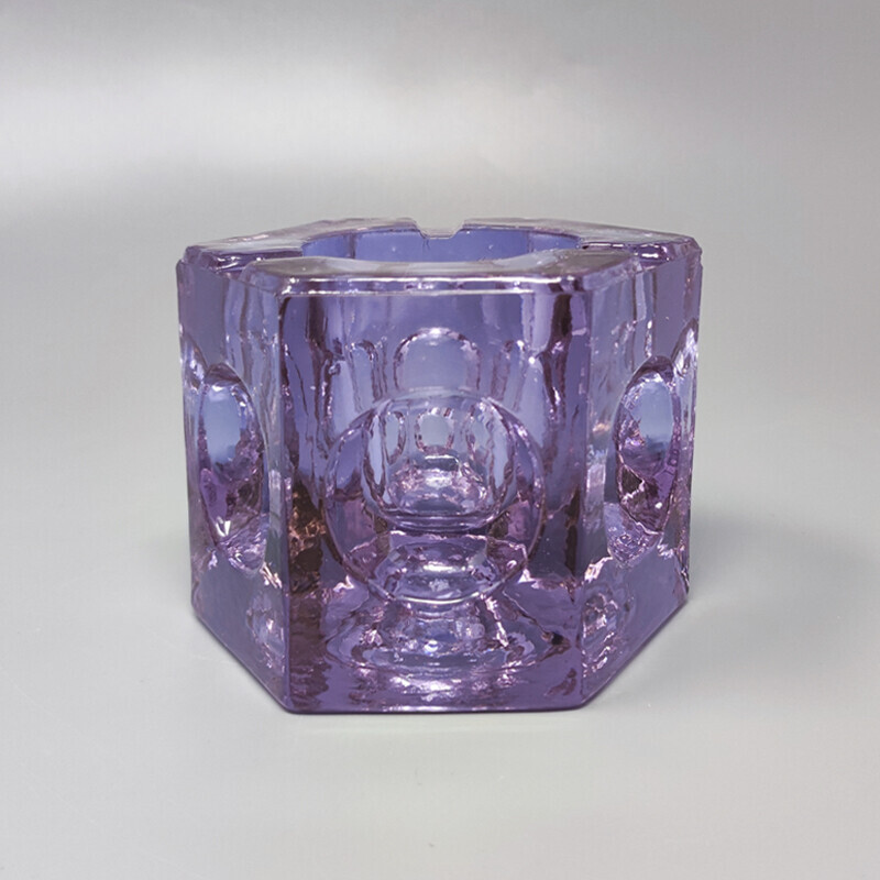 Vintage purple Murano glass smoking set by Antonio Imperatore, Italy 1970s