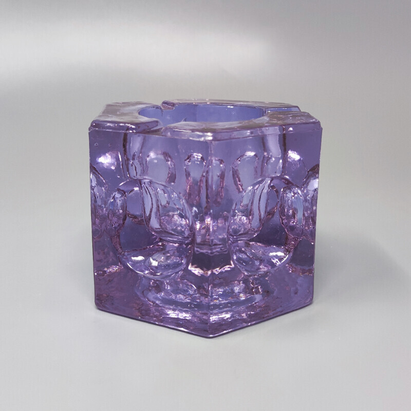 Juego de fumar de cristal de Murano púrpura vintage de Antonio Imperatore, Italia años 70