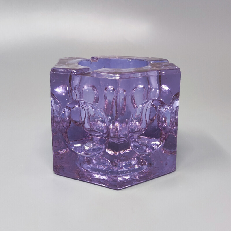 Vintage purple Murano glass smoking set by Antonio Imperatore, Italy 1970s