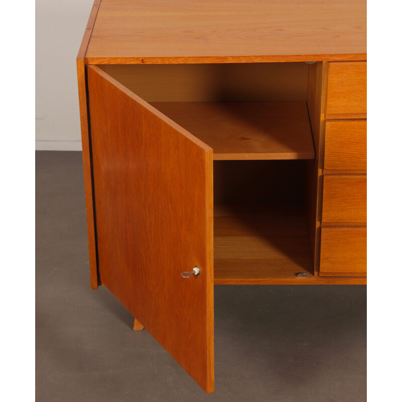 Vintage U-458 chest of 4 drawers in oak and plastic by Jiri Jiroutek for Interier Praha, Czech Republic 1960s