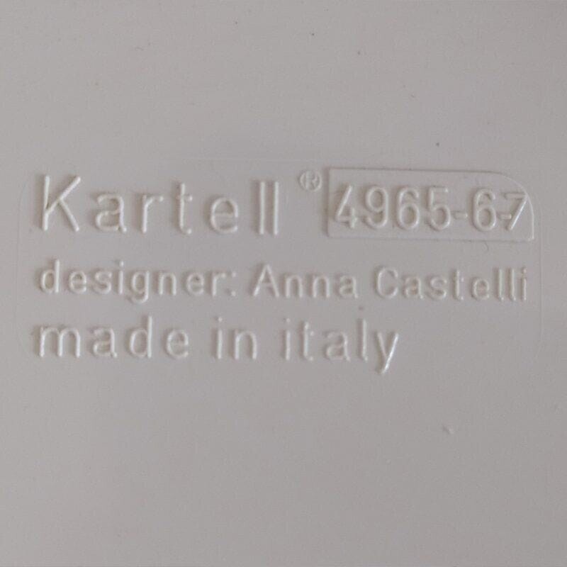Pair of vintage white plastic cabinets by Anna Castelli for Kartell, Italy 1970s