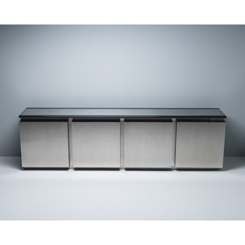 Vintage Pariolo highboard in wood and aluminum by Giotto Stoppino & Marco Acerbis for Acerbis, Italy 1970s
